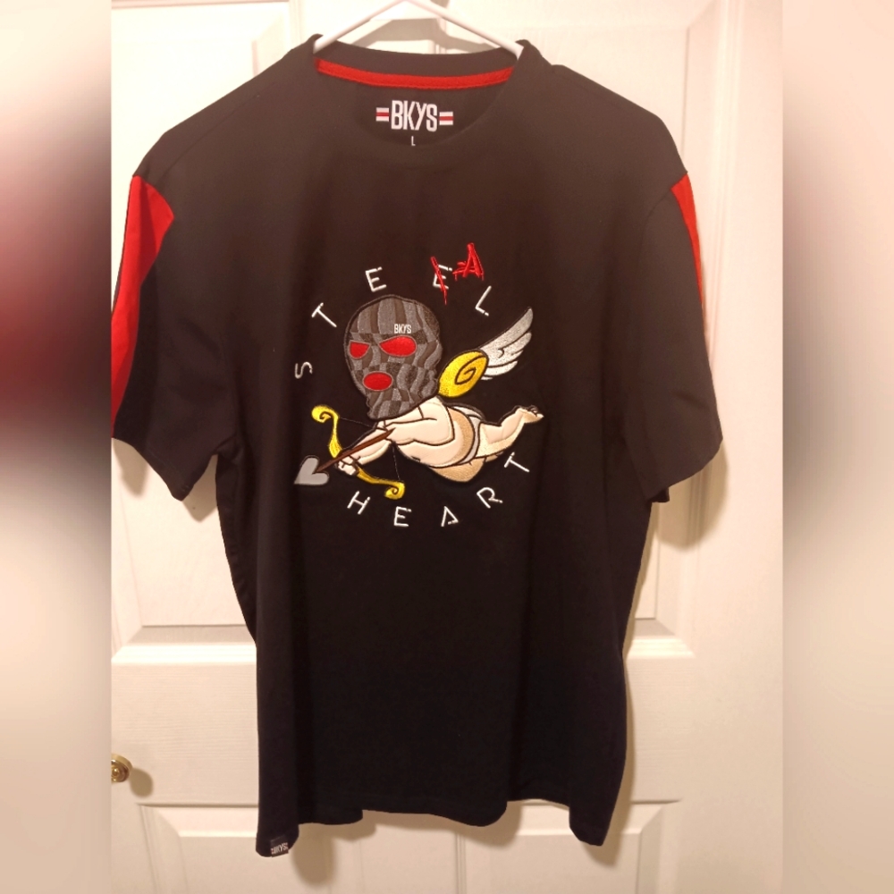 Black and Red Graphic T-Shirt for Men